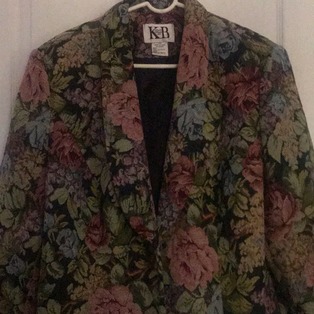 Floral print vintage blazer jacket